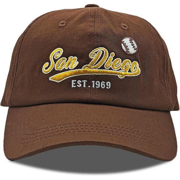 Women's New York Embroidered Classic Teenager Adjustable Brown Baseball Cap - Picture 1 of 6